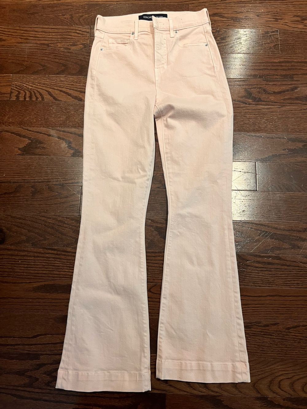 Veronica Beard High Rise Carson Ankle Flare Pale Pink Jeans Size 24